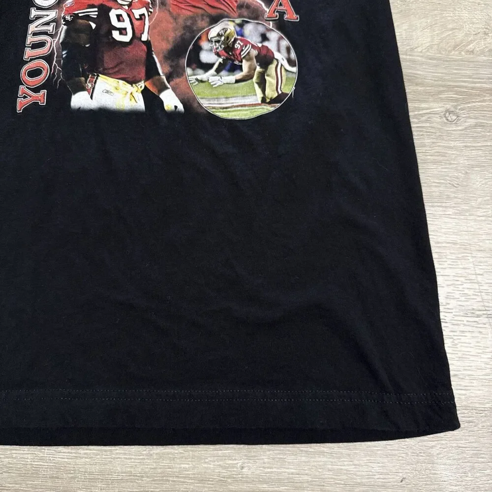 Nick Bosa Bryant Young Shirt San Francisco 49ers NFL Black Medium